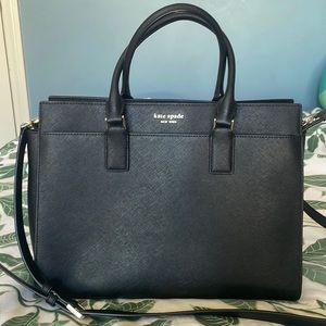 Full Size Kate Spade Black Leather Textured Crossbody Shoulder Purse